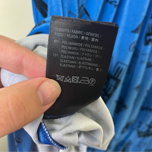 BALENCIAGA Paris print velvet Wrap-Effect Stretch-Velvet Playsuit Romper Size 36 - Picture 14 of 16